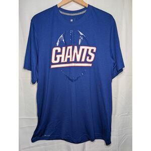 Nike Dri-Fit Men's New York Giants NFL Football Blue Short Sleeve Shirt Sz XL
